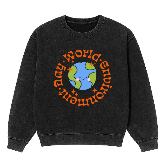 world environment day Mineral Wash Sweatshirts