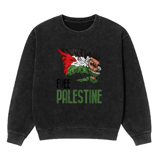 FREE PALESTINE FLAG GAZA Mineral Wash Sweatshirts