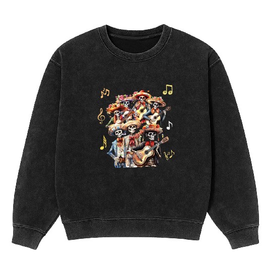 Day of the Dead Skeleton Band Mineral Wash Sweatshirts