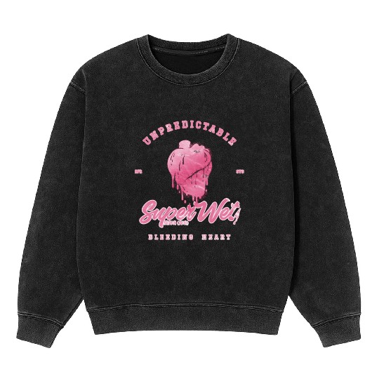 Unpredictable bleeding heart (pale style) Mineral Wash Sweatshirts