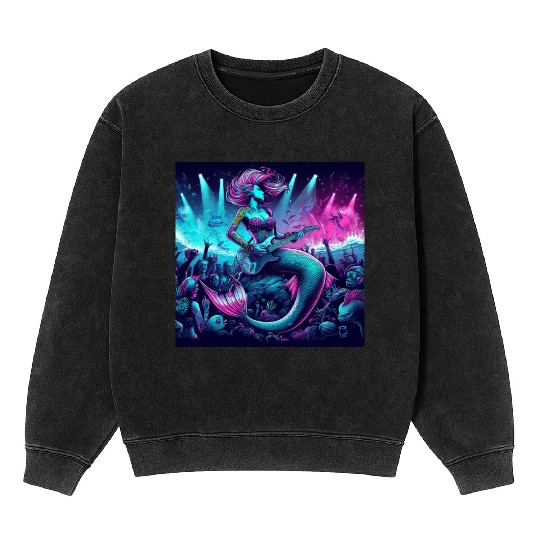 rock and roll under the sea Mineral Wash Sweatshirts