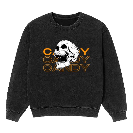 Candy Candy Candy Skull Mineral Wash Sweatshirts