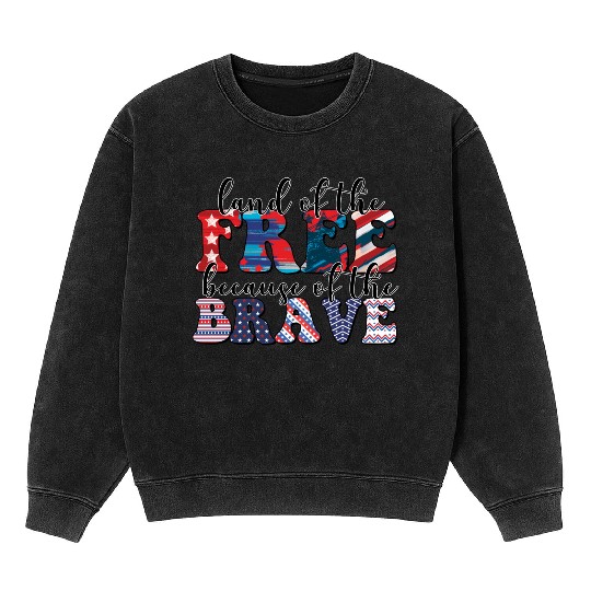 4th of july Land of the free Mineral Wash Sweatshirts