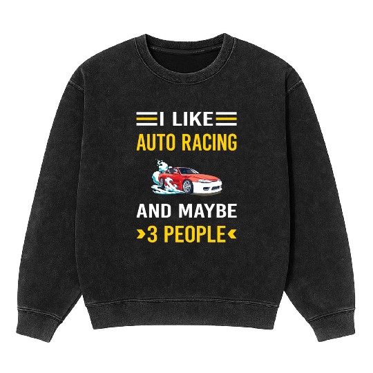 3 People Auto Racing Automotive Autosport Mineral Wash Sweatshirts