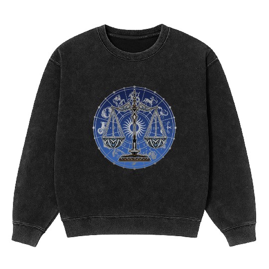 Libra Zodiac star sign horoscope Astrology Mineral Wash Sweatshirts