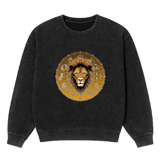 Leo Zodiac star sign horoscope Astrology Mineral Wash Sweatshirts