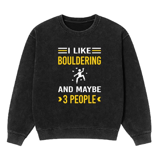 3 People Bouldering Rock Climbing Mineral Wash Sweatshirts