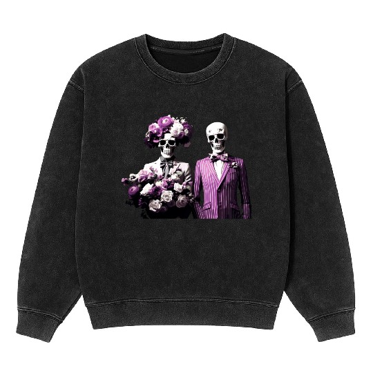 Macabre Romance A Portrait of Love After Death Mineral Wash Sweatshirts
