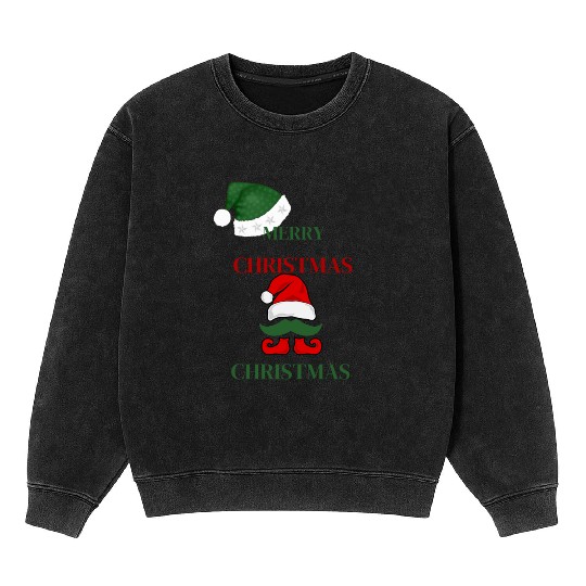 Elf Merry Christmas Mineral Wash Sweatshirts