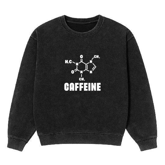 Caffeine Organic Chemistry Mineral Wash Sweatshirts