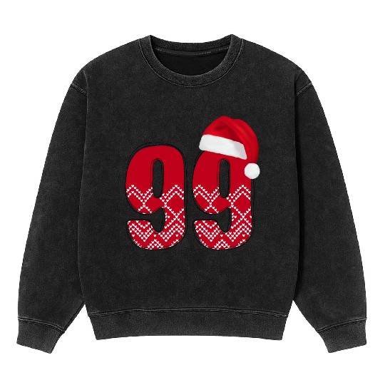 99 Christmas Number - Ninety Nine Mineral Wash Sweatshirts