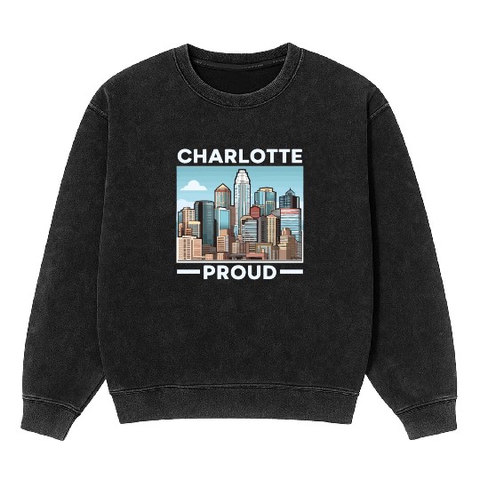 Charlotte North Carolina USA America United States Mineral Wash Sweatshirts