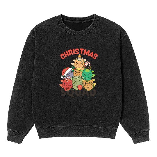 Dragon Christmas Tree Christmas Squad Dragon Mineral Wash Sweatshirts