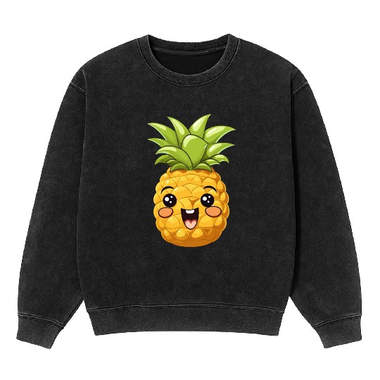 Cute Funny Pineapple Summer Kawaii Gift Mineral Wash Sweatshirts