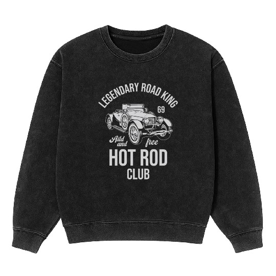 hot rod club, classic car, vintage car Mineral Wash Sweatshirts