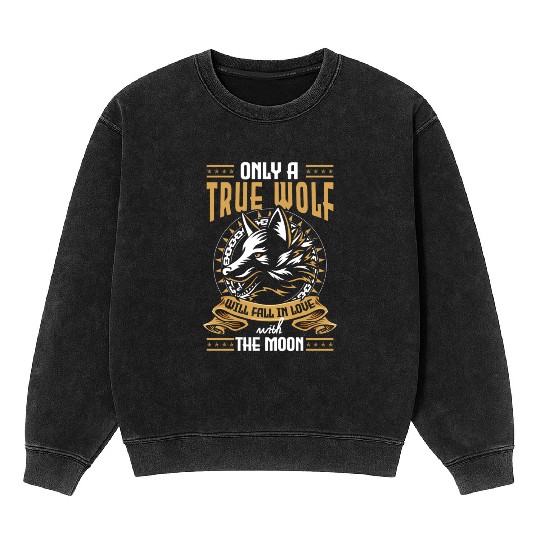 Werewolf Forest Nordic Moon Mineral Wash Sweatshirts