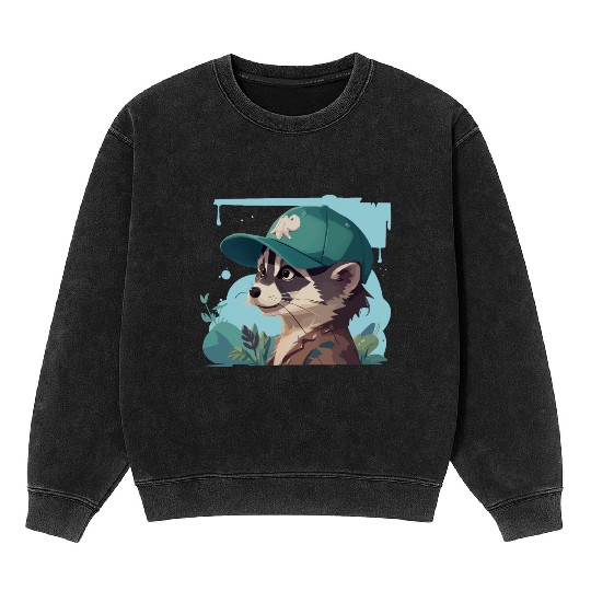 Cool Racoon Mineral Wash Sweatshirts