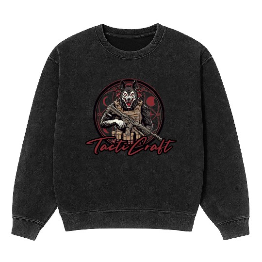 Skinwalker Wolfman Native American Magic Mineral Wash Sweatshirts