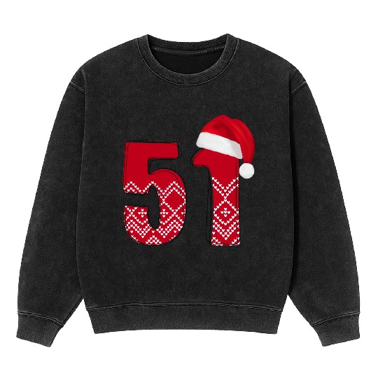 Celebrate 51 Christmas Years - Number Fifty One Mineral Wash Sweatshirts