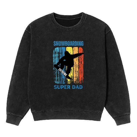 Snowboarding Super Dad - Best snowboarder Mineral Wash Sweatshirts