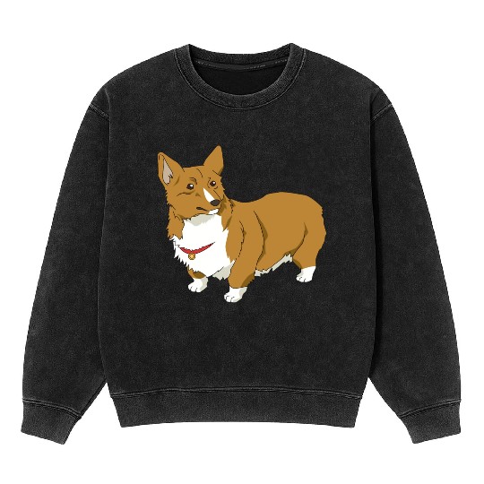 Corgi Ein Dog Mineral Wash Sweatshirts