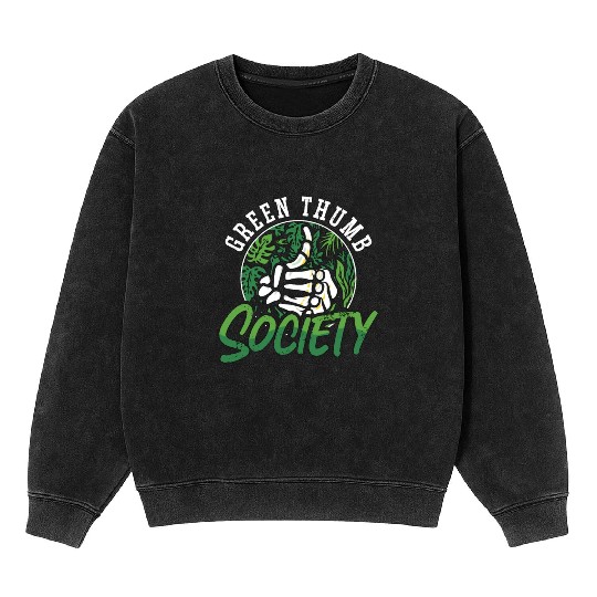 Houseplants Green Thumb Society Gardener Botanical Mineral Wash Sweatshirts