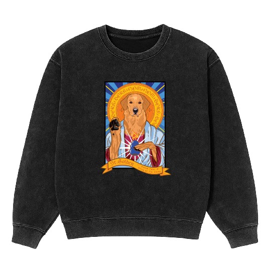 Saint Golden Retriever Mineral Wash Sweatshirts