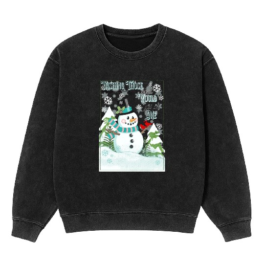 Funny Cranky Snowman Mineral Wash Sweatshirts