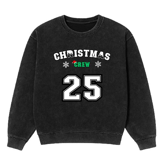 Family Christmas Crew Mineral Wash Sweatshirts