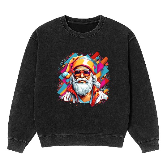 Y2K Santa Claus Mineral Wash Sweatshirts
