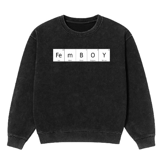 Periodic Table Chemical Element Femboy Bigender Si Mineral Wash Sweatshirts