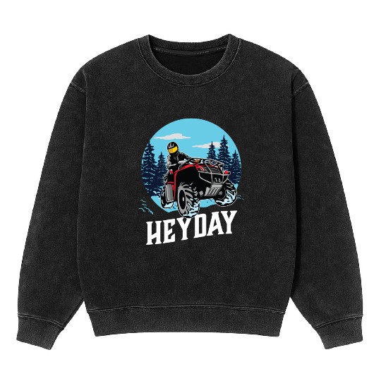 ATV/Quad "Winter Riding" style logo. By "Hey Day" Mineral Wash Sweatshirts