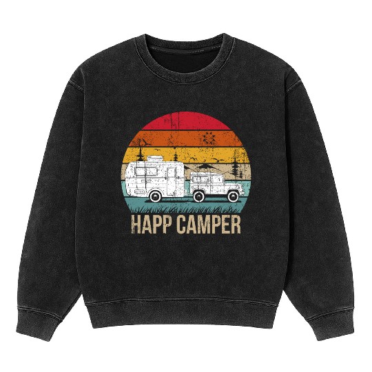 Happy Camper Mineral Wash Sweatshirts