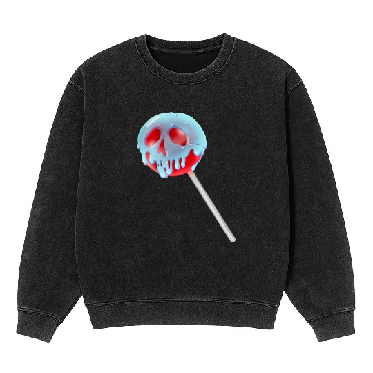 Poison Apple Halloween Candy Lollipop Mineral Wash Sweatshirts