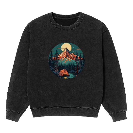 Forest nature trekking adventure Mineral Wash Sweatshirts