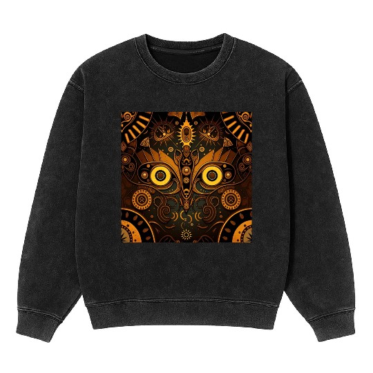 New Age 1920s Abstract Steampunk Design Mineral Wash Sweatshirts