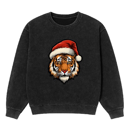 Tiger Christmas Mineral Wash Sweatshirts