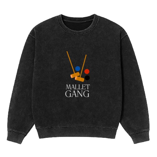 Lawn Game - Golf Croquet Player Mineral Wash Sweatshirts