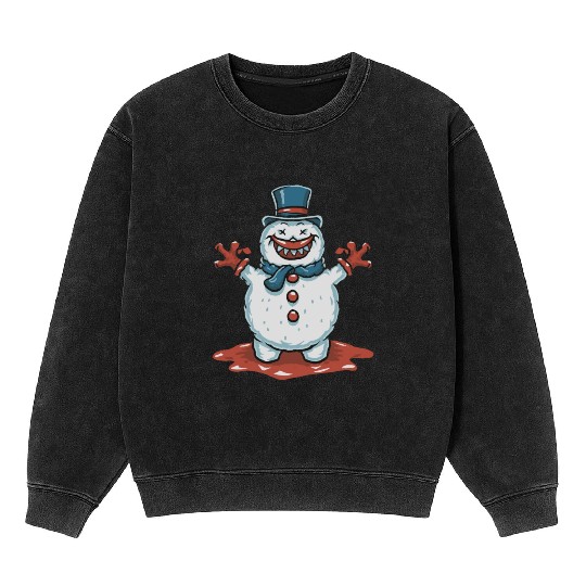 frosty snowman creepy Mineral Wash Sweatshirts