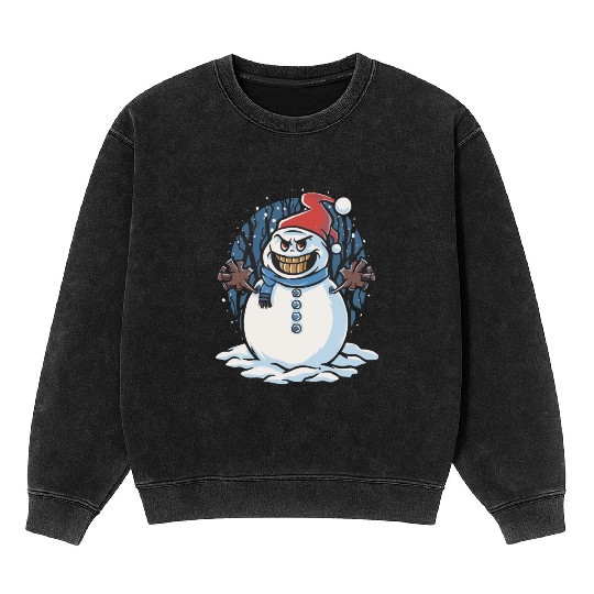 frosty snowman creepy Mineral Wash Sweatshirts