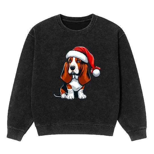 Basset Hound Xmas Gifts Mineral Wash Sweatshirts