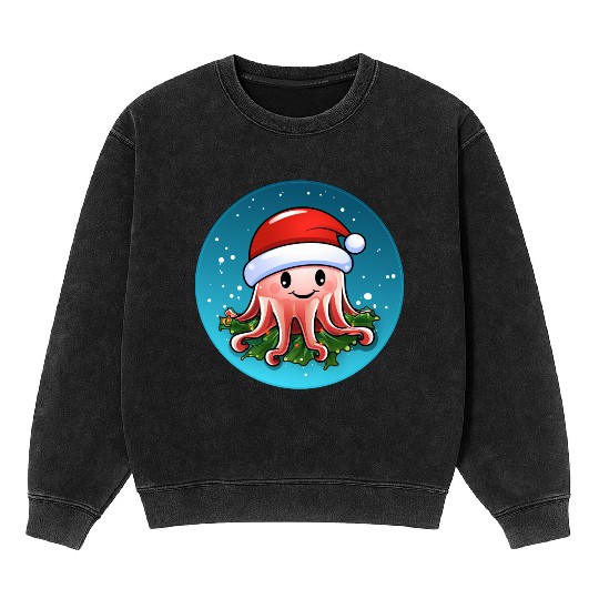Jellyfish Christmas Mineral Wash Sweatshirts
