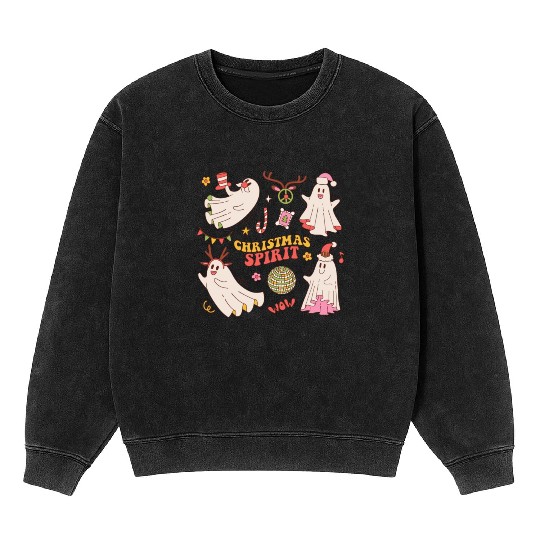 CHRISTMAS SPIRIT Mineral Wash Sweatshirts