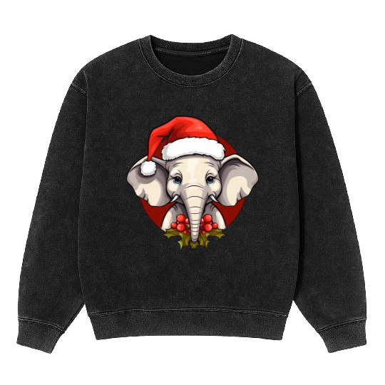 Elephant Christmas Mineral Wash Sweatshirts
