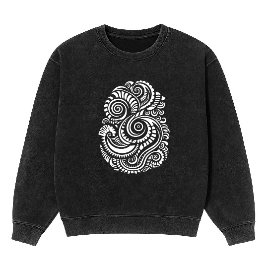 New Zealand's Inked Heritage Maori Tattoo in White Mineral Wash Sweatshirts
