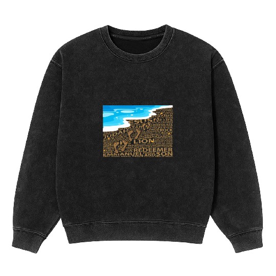 Faithful Steps in Sand Jesus Mineral Wash Sweatshirts