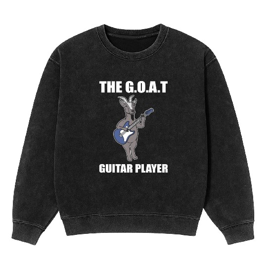 Goat Guitar Player Guitarist Mineral Wash Sweatshirts