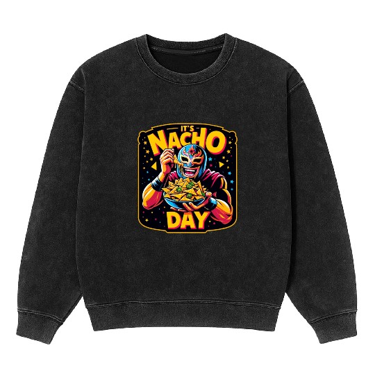 Mexican Wrestling Wrestler Lucha Libre Nacho Mineral Wash Sweatshirts