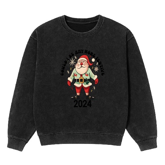 Festive Funnies: Embrace the Cheer with 'Could I B Mineral Wash Sweatshirts