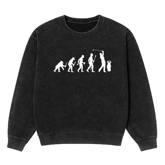 Funny Evolution Of Golf Mineral Wash Sweatshirts